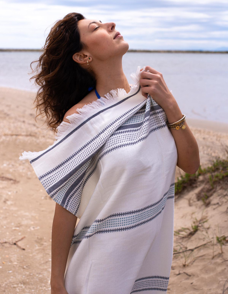 Fouta serviette de plage 100x180 cm...