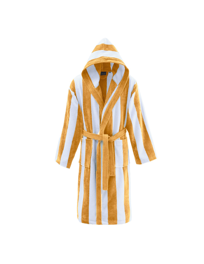 Peignoir adulte mixte rayé velours...