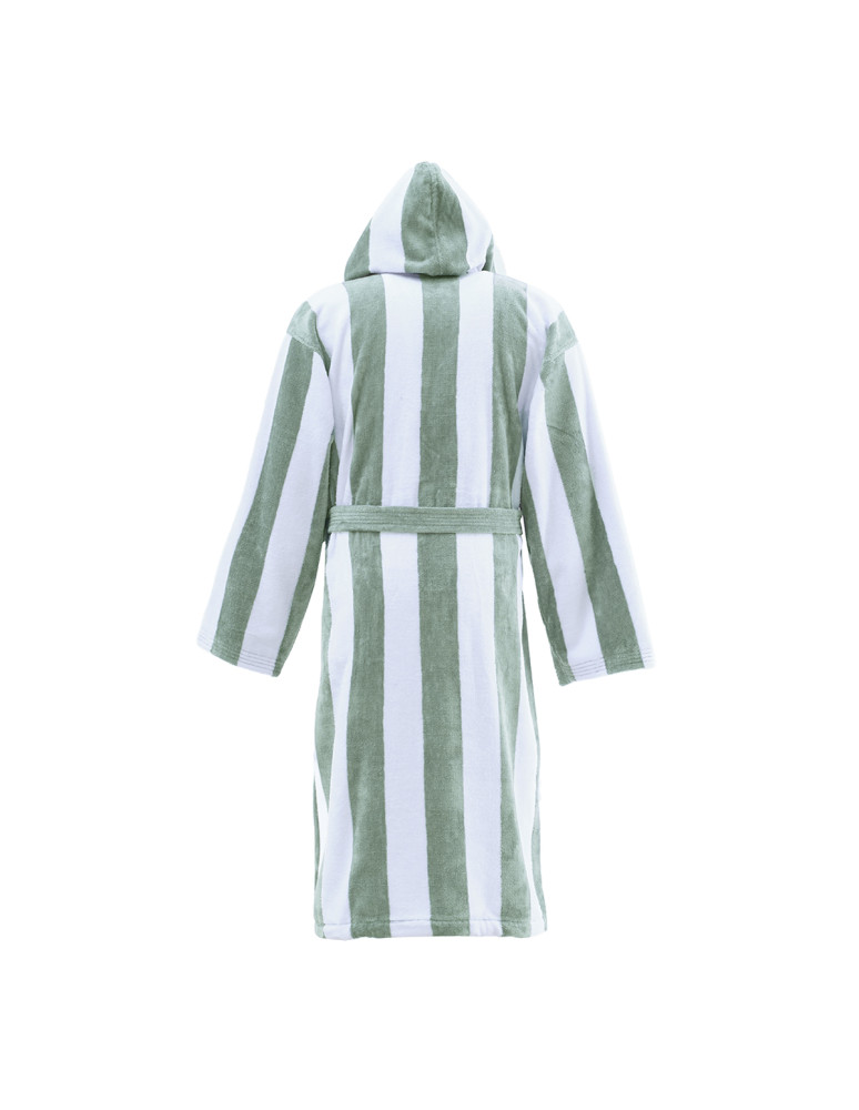 Peignoir adulte mixte rayé velours...