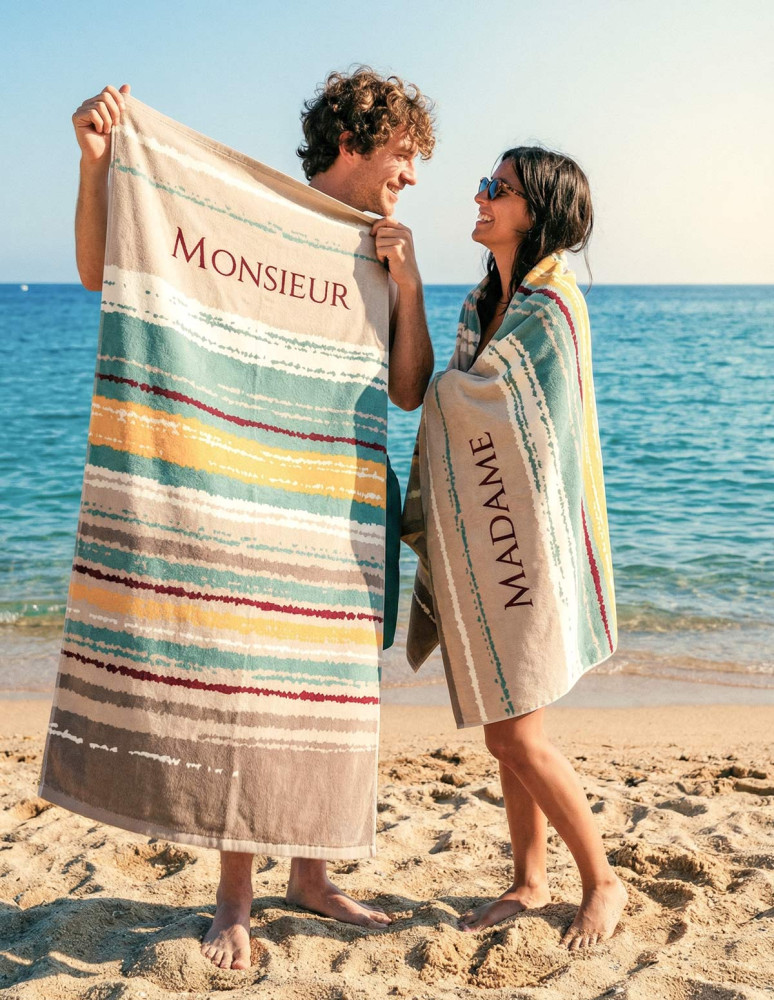Serviette de plage velours 100x180 cm...
