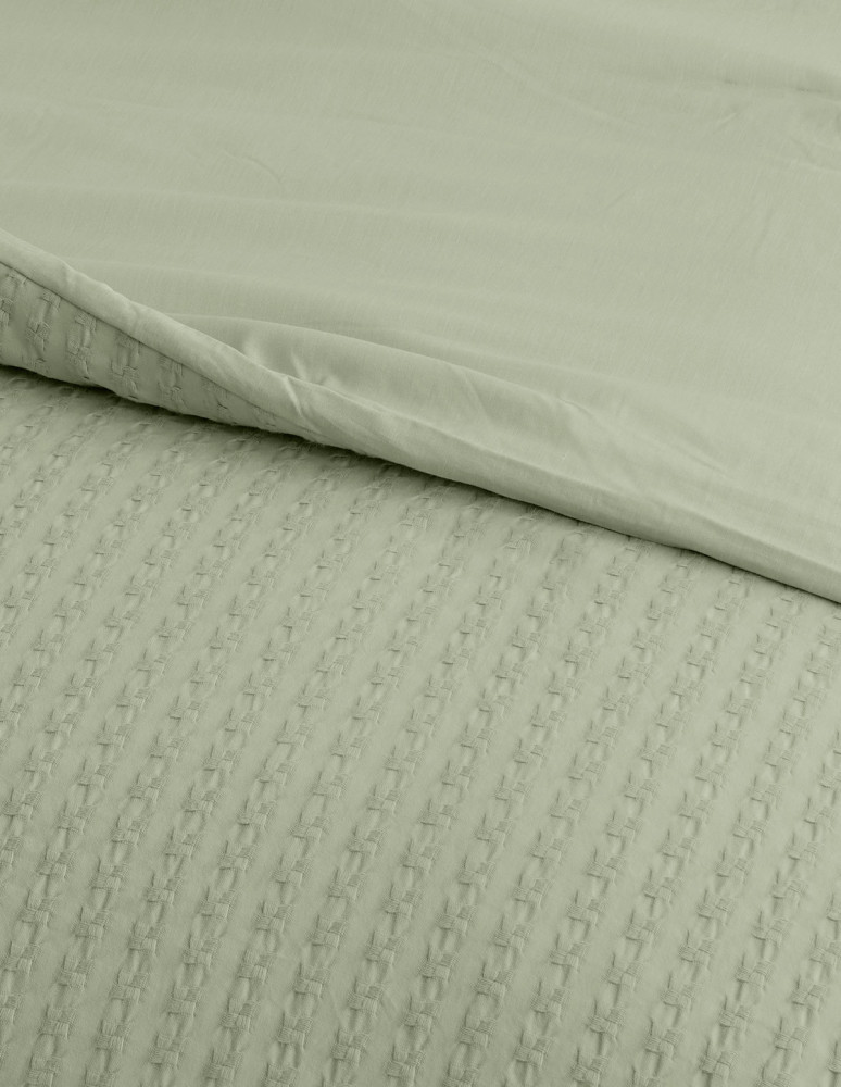 Chemin de lit en coton lavé WAFFLE KNOTE