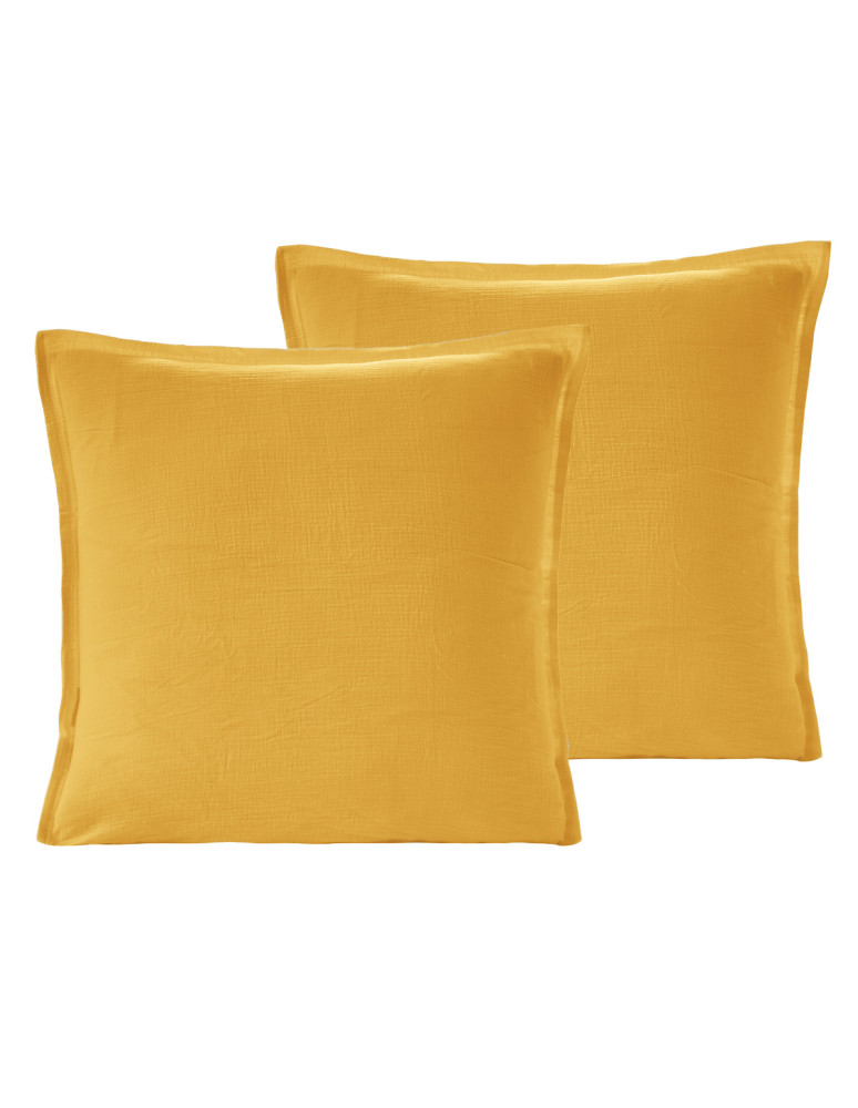 Lot de 2 taies d'oreiller en gaze de...