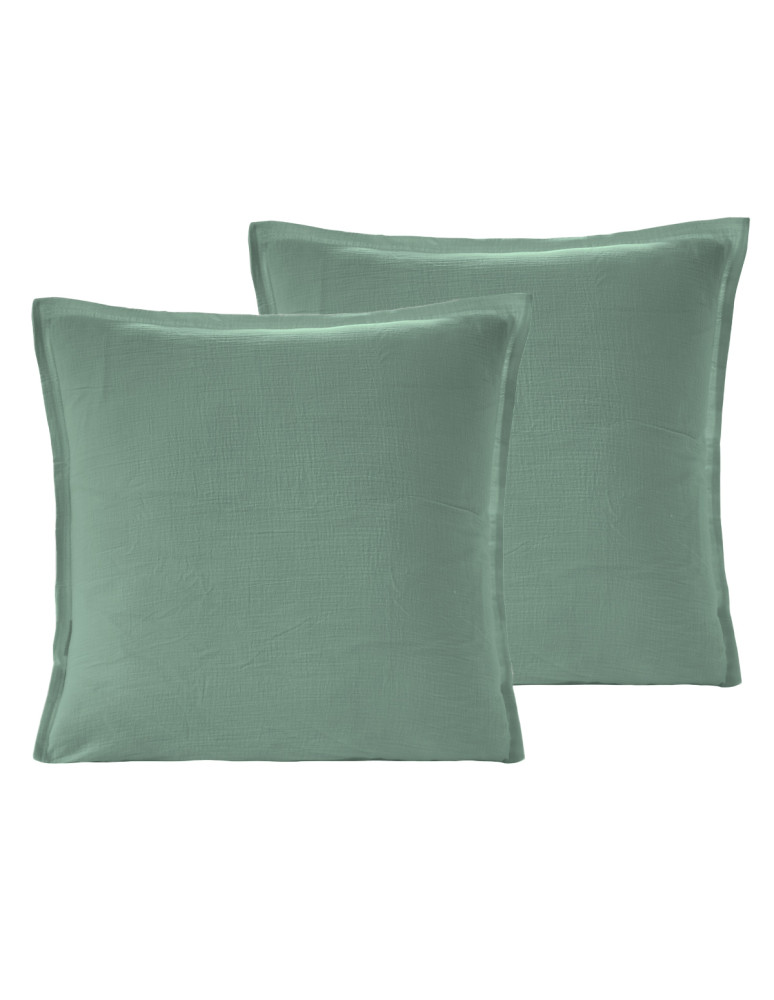 Lot de 2 taies d'oreiller en gaze de...