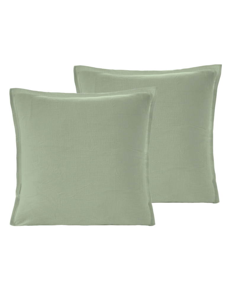 Lot de 2 taies d'oreiller en gaze de...
