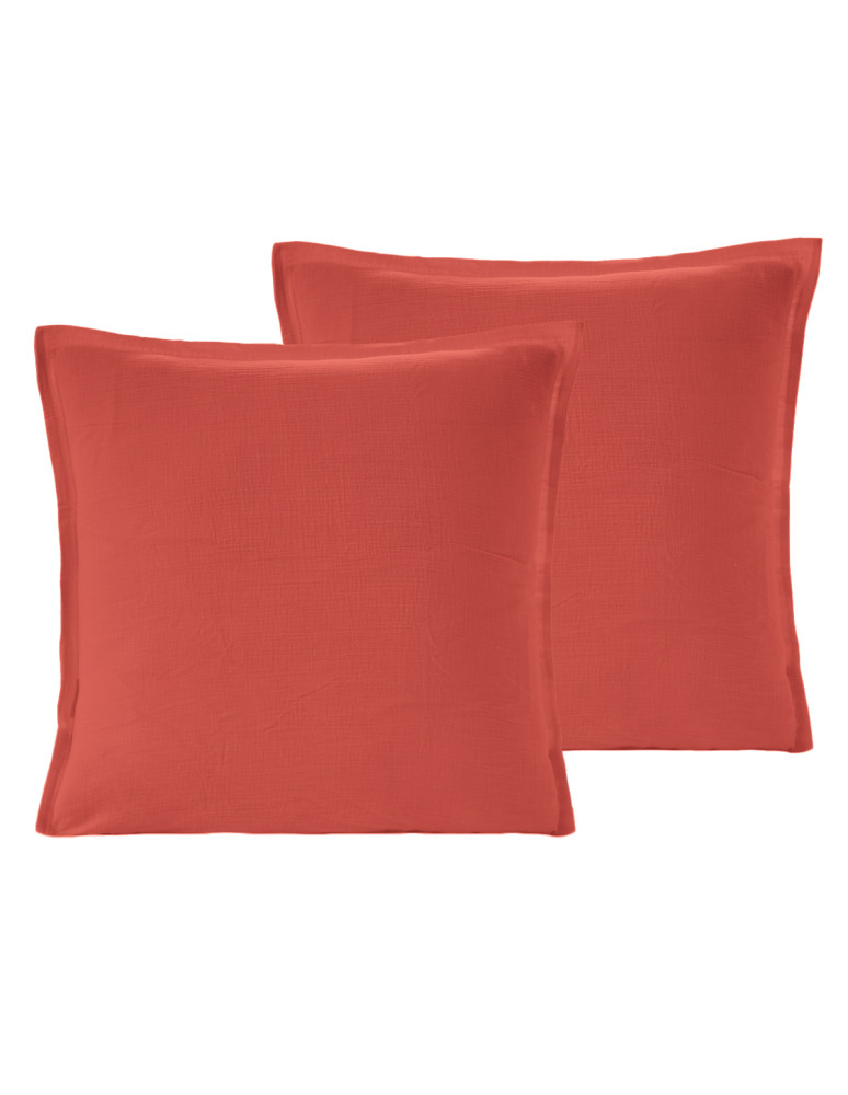 Lot de 2 taies d'oreiller en gaze de...