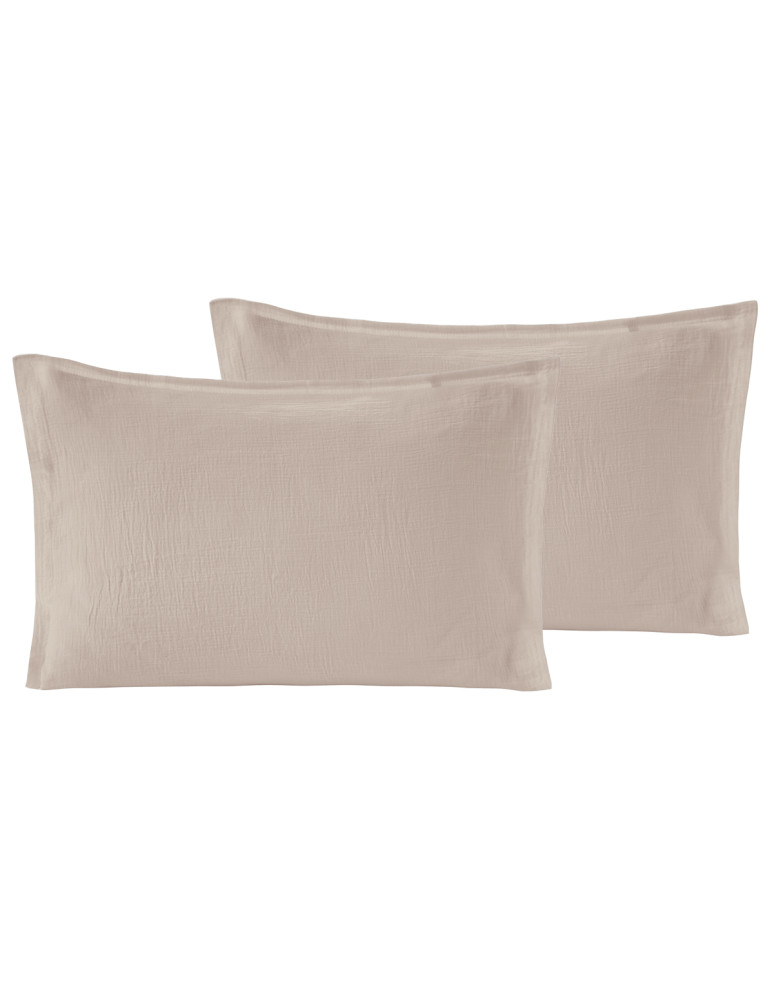 Lot de 2 taies d'oreiller en gaze de...
