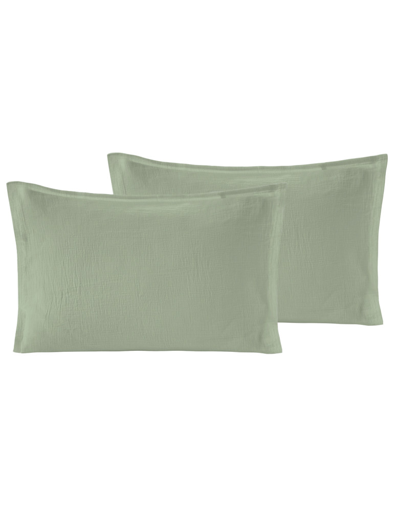 Lot de 2 taies d'oreiller en gaze de...