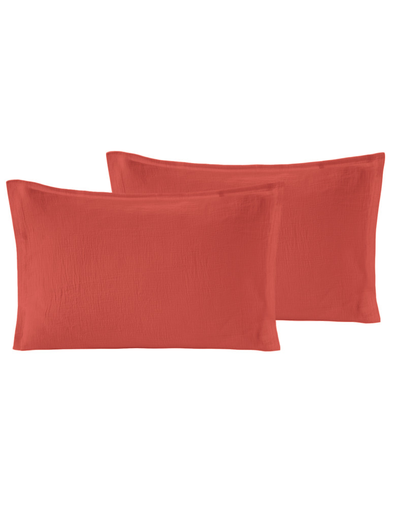 Lot de 2 taies d'oreiller en gaze de...