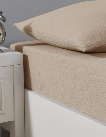 Drap housse gaze de coton LOFT | 100% coton |Sensei Maison