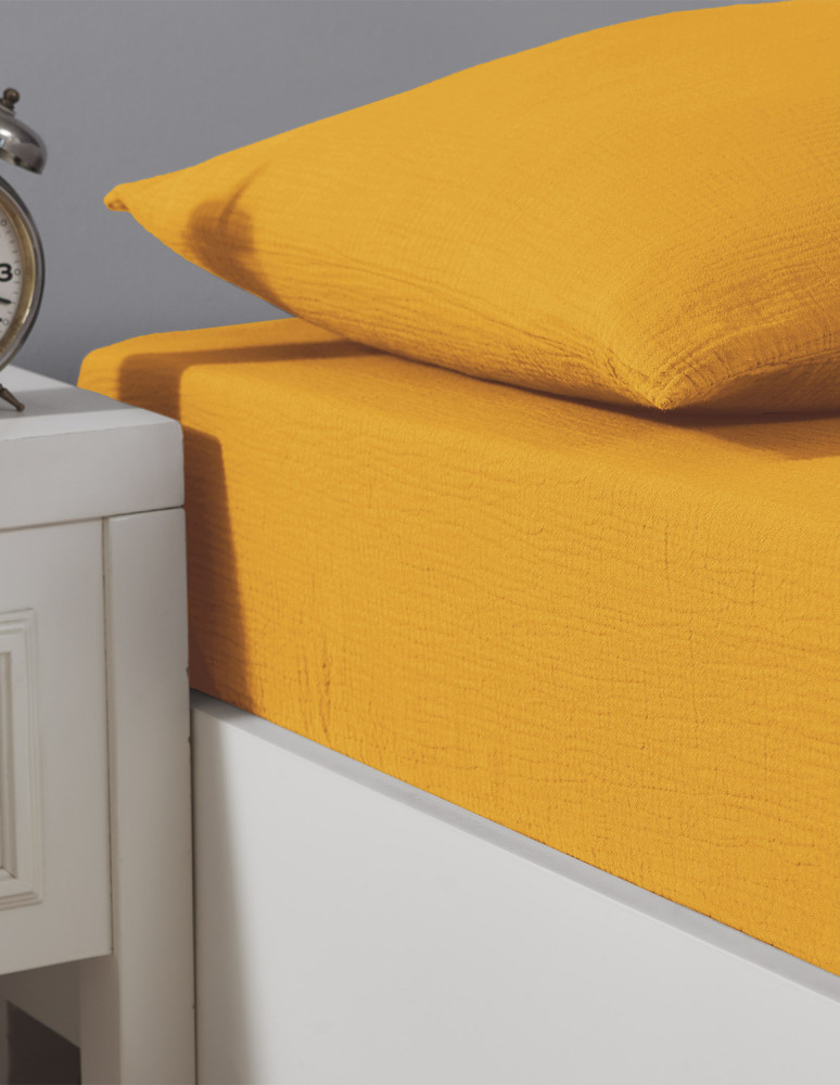 Drap housse en gaze de coton bonnet...