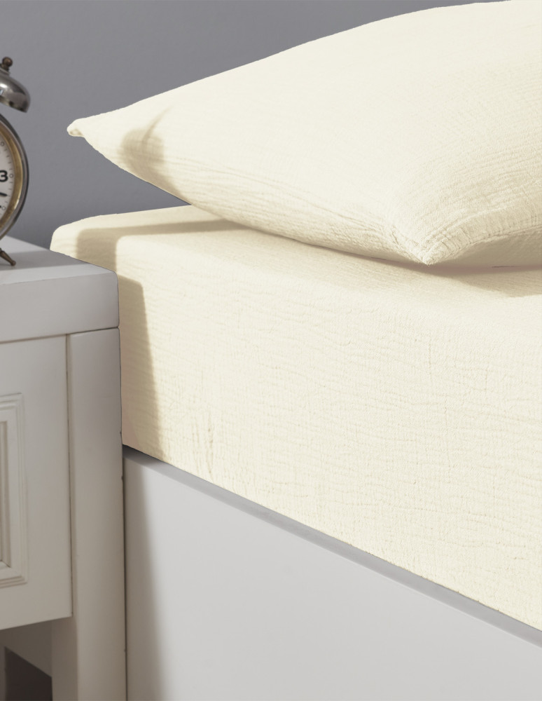 Drap housse en gaze de coton bonnet...