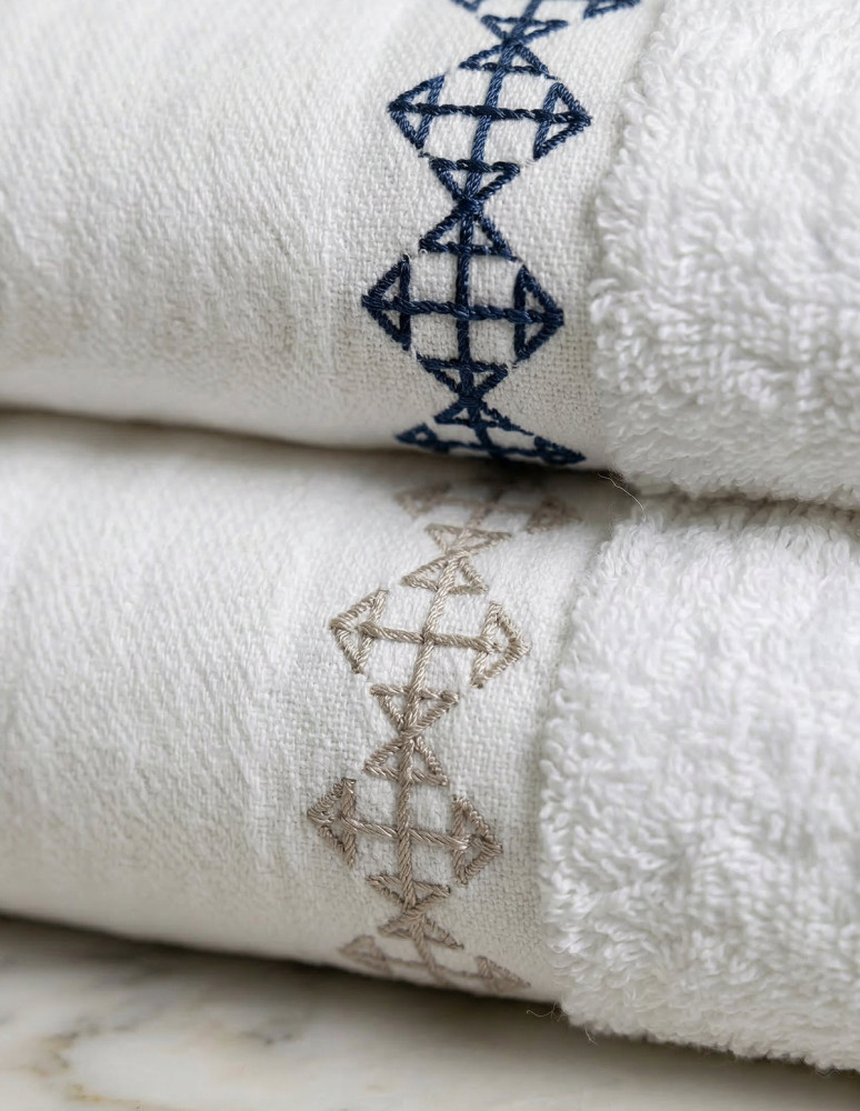 Serviette de toilette tissée jacquard...