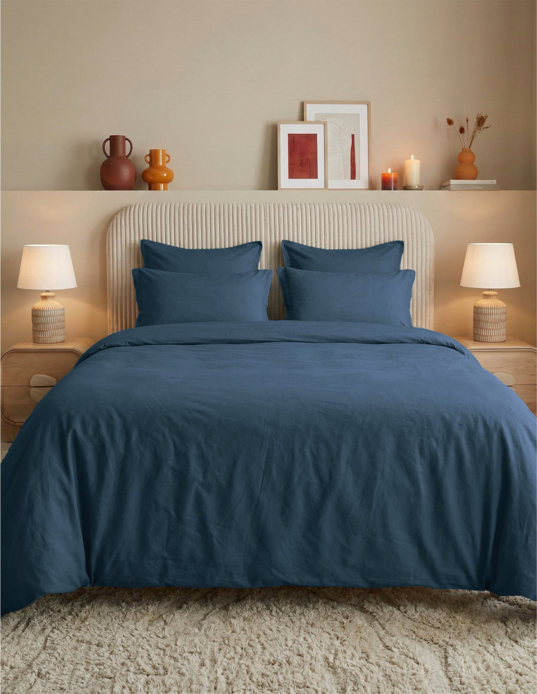 Housse de couette en percale lavée...