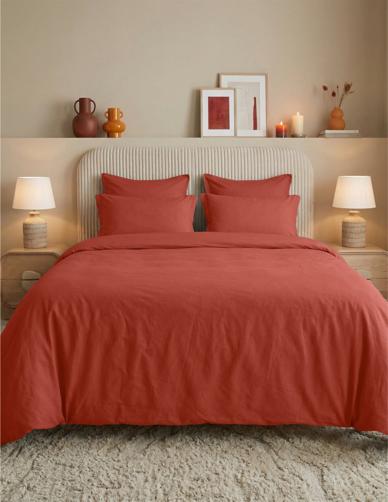 Housse de couette en percale lavée...