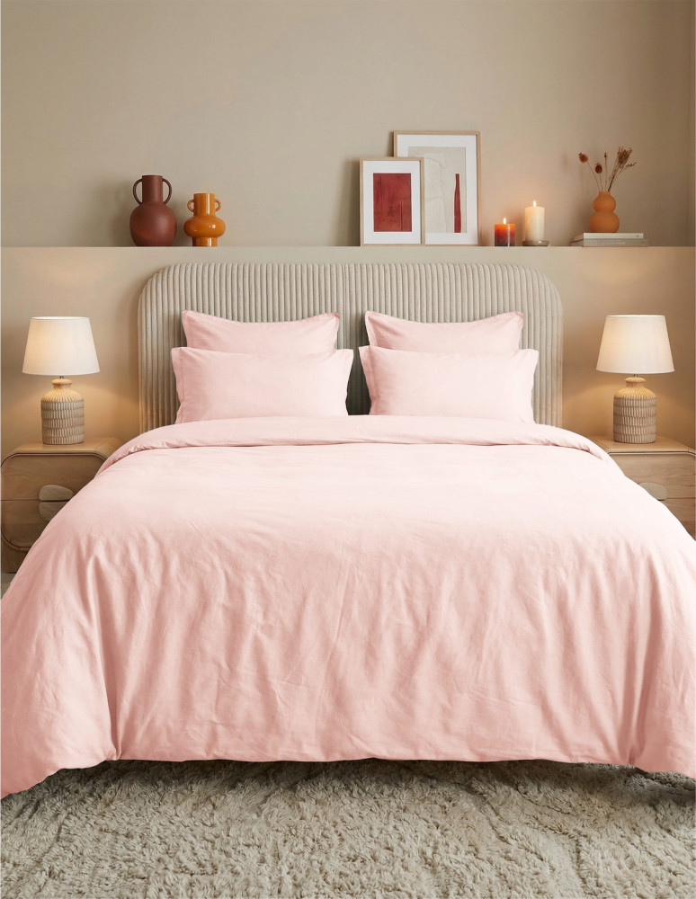 Drap housse en percale lavée bonnet...