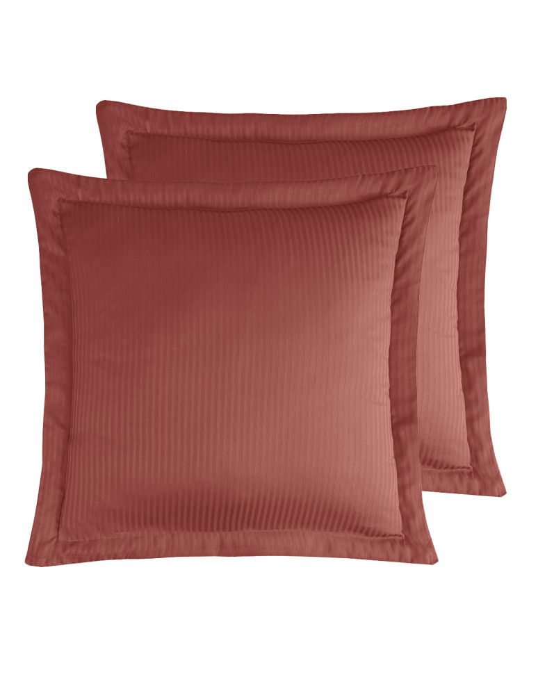 Parure housse de couette rayée satin...