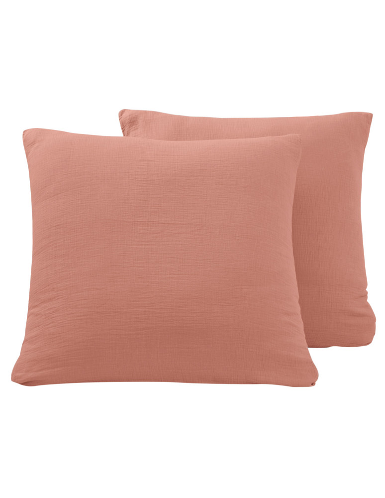 Lot de 2 taies d'oreiller en gaze de...