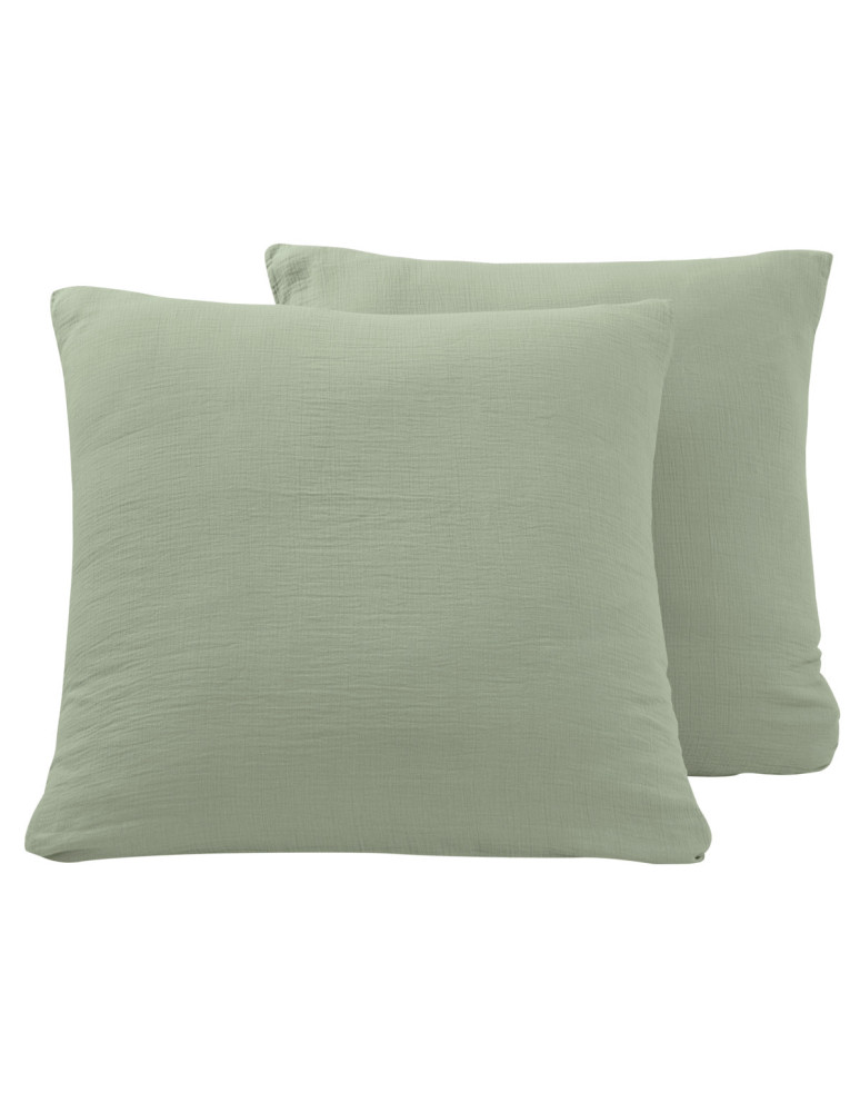 Lot de 2 taies d'oreiller en gaze de...