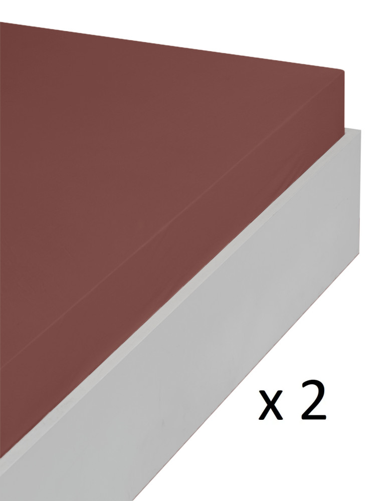 Lot de 2 draps housse jersey coton...