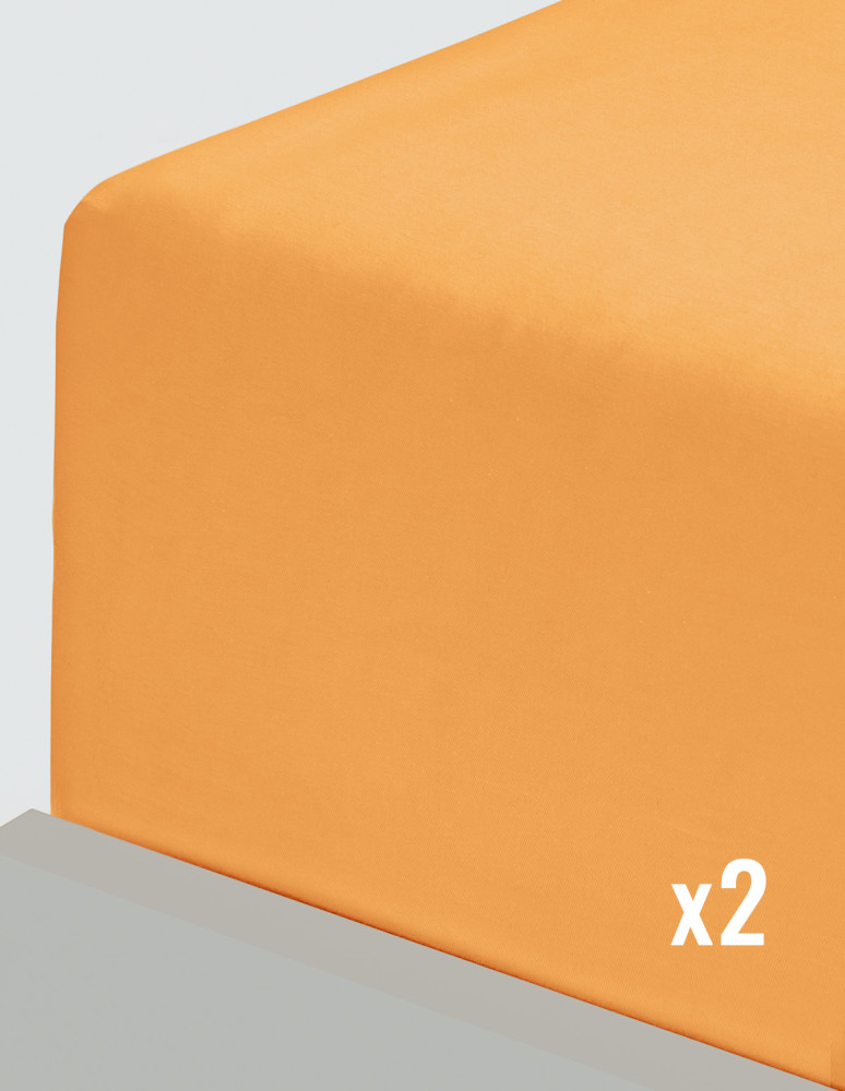Lot de 2 draps housse flanelle coton...