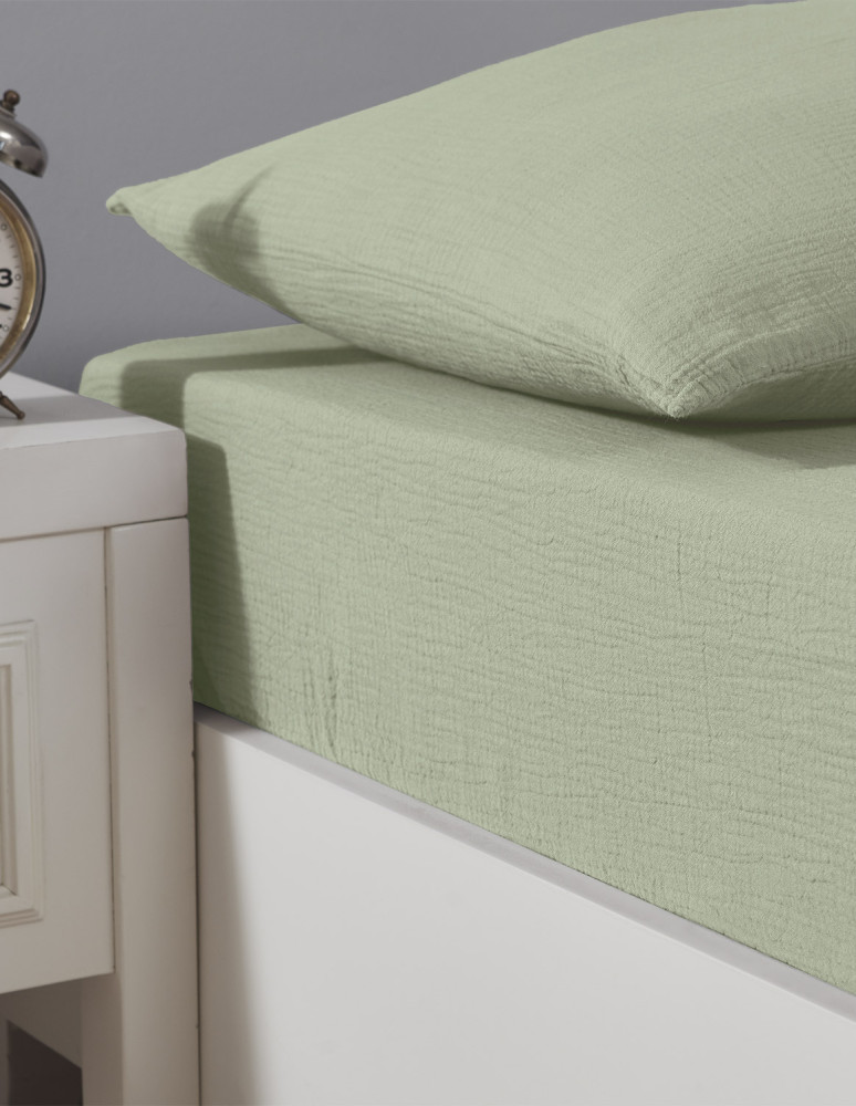Drap housse en gaze de coton bonnet...