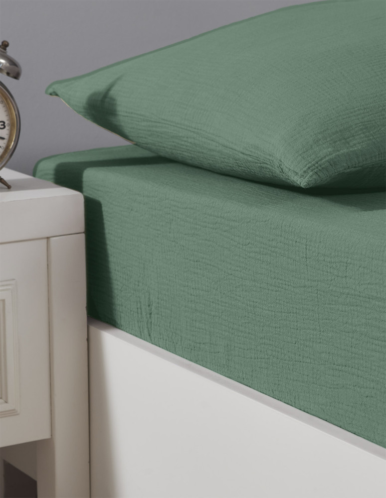 Drap housse en gaze de coton bonnet...