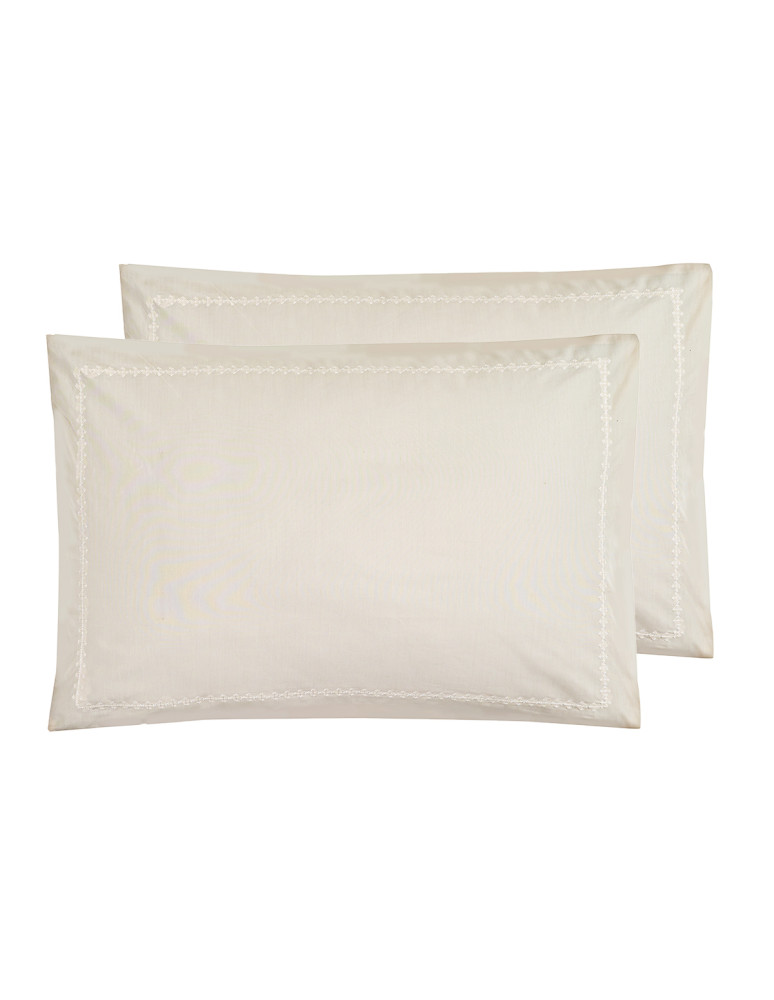 Lot de 2 taies d'oreillers en percale...