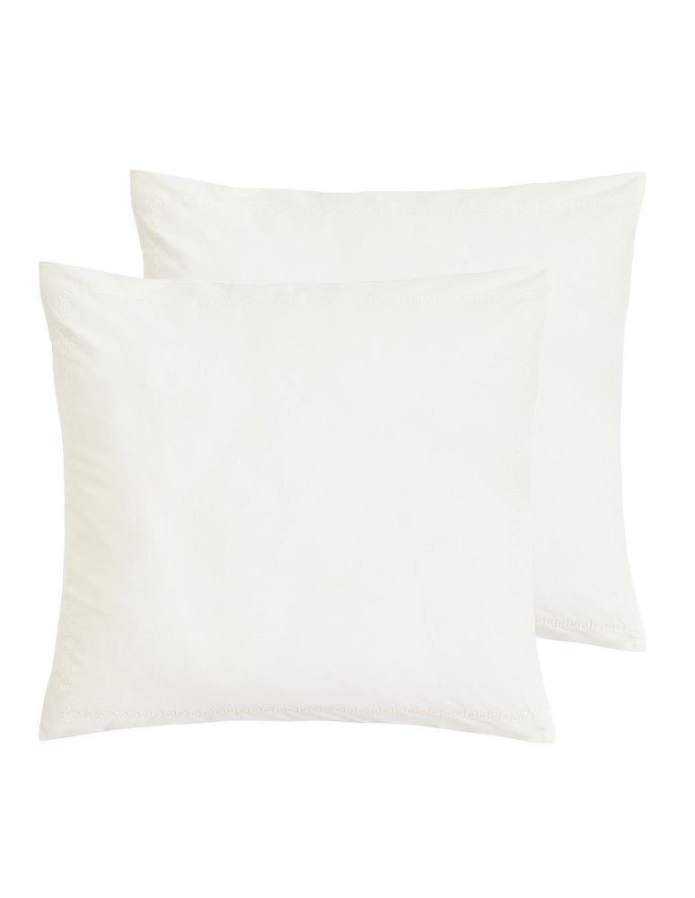 Lot de 2 taies d'oreillers en percale...