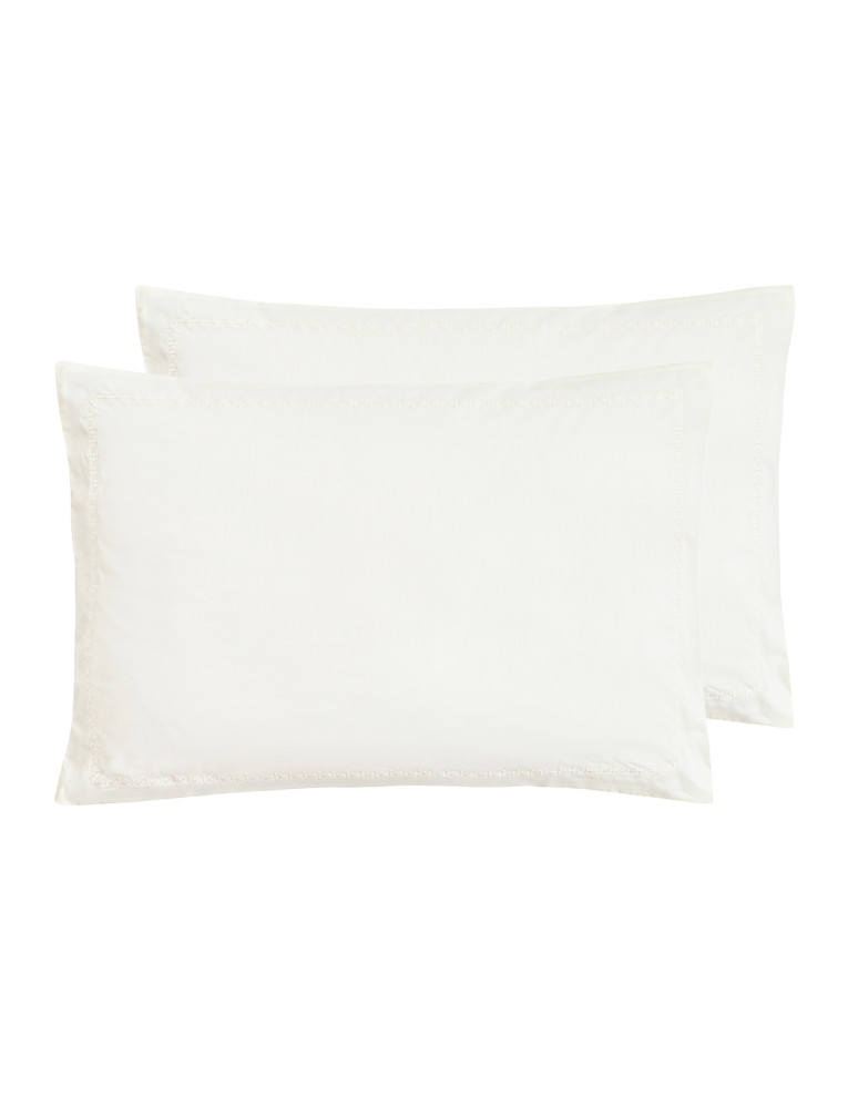 Lot de 2 taies d'oreillers en percale...