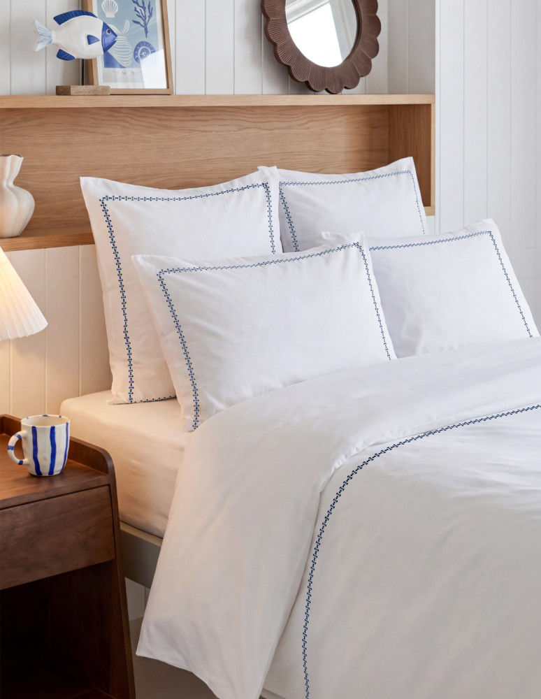 Parure housse de couette percale de...