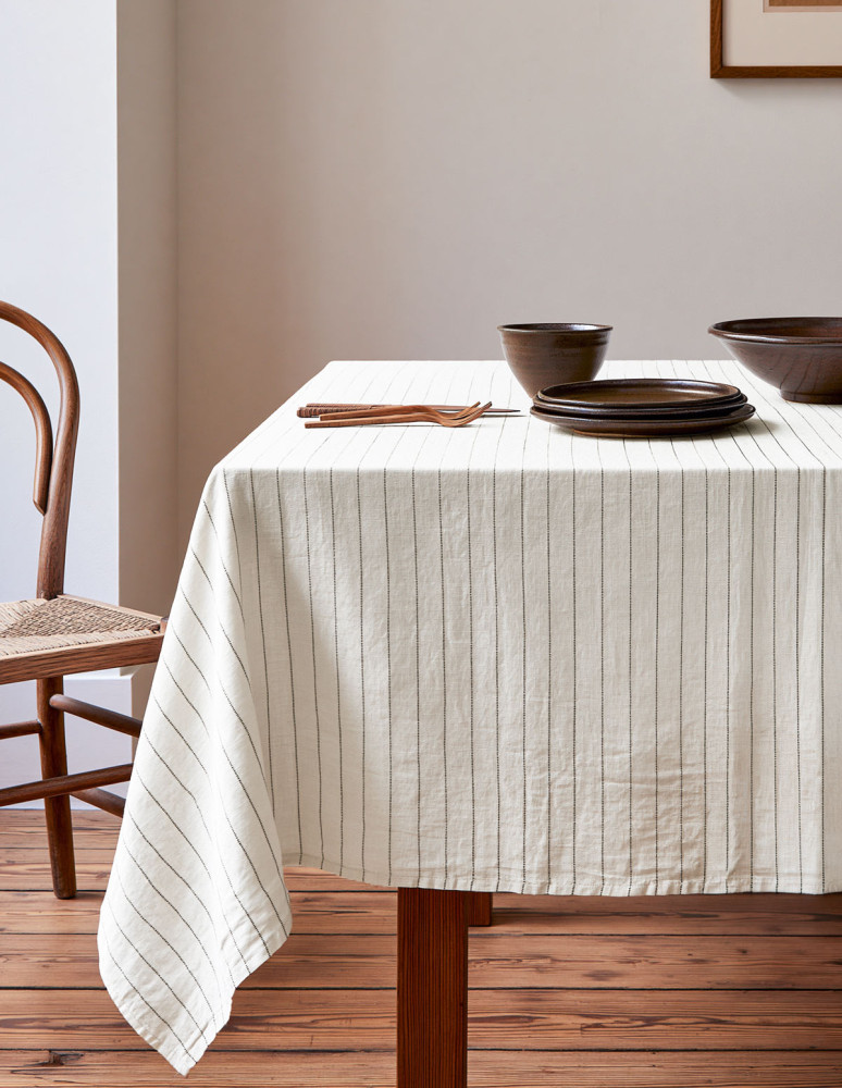 Nappe coton/lin à fines rayures SOFT...