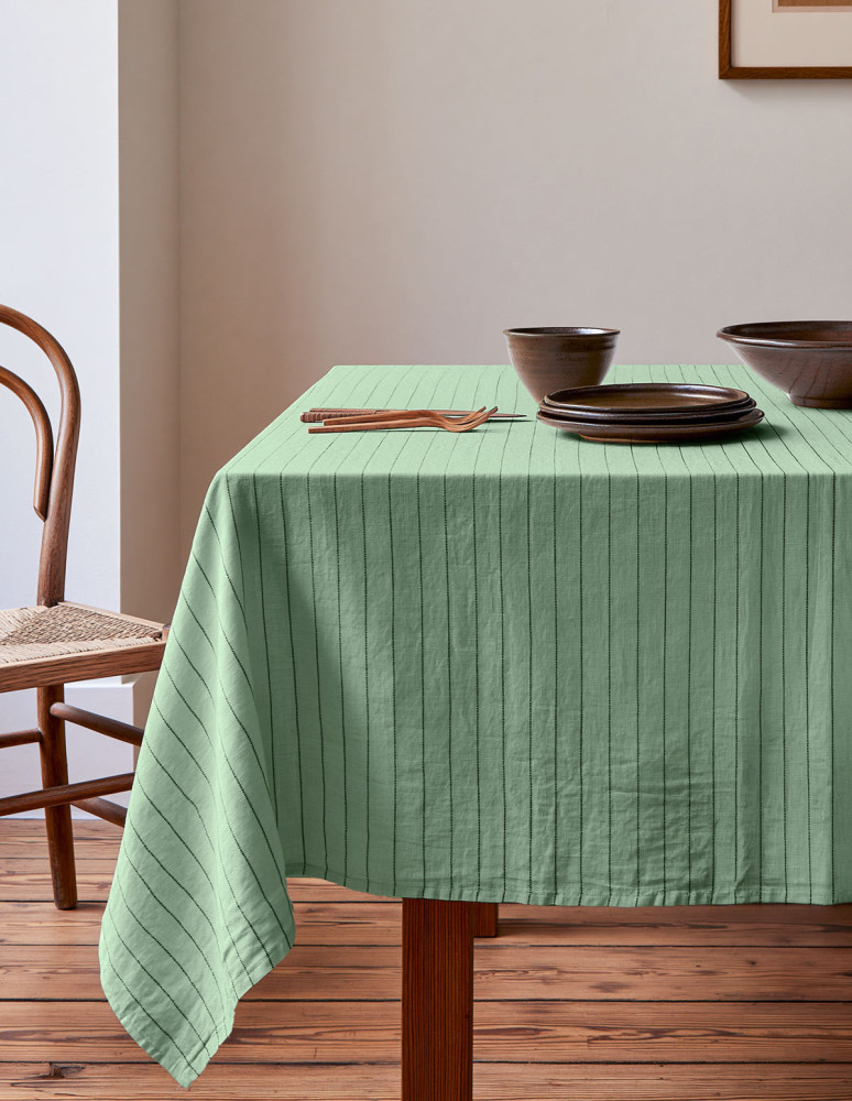 Nappe coton/lin à fines rayures SOFT...