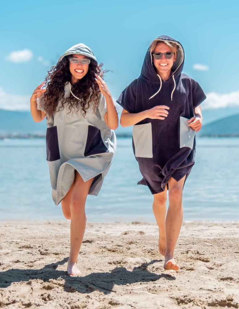 Poncho de plage adulte en velours BEACH