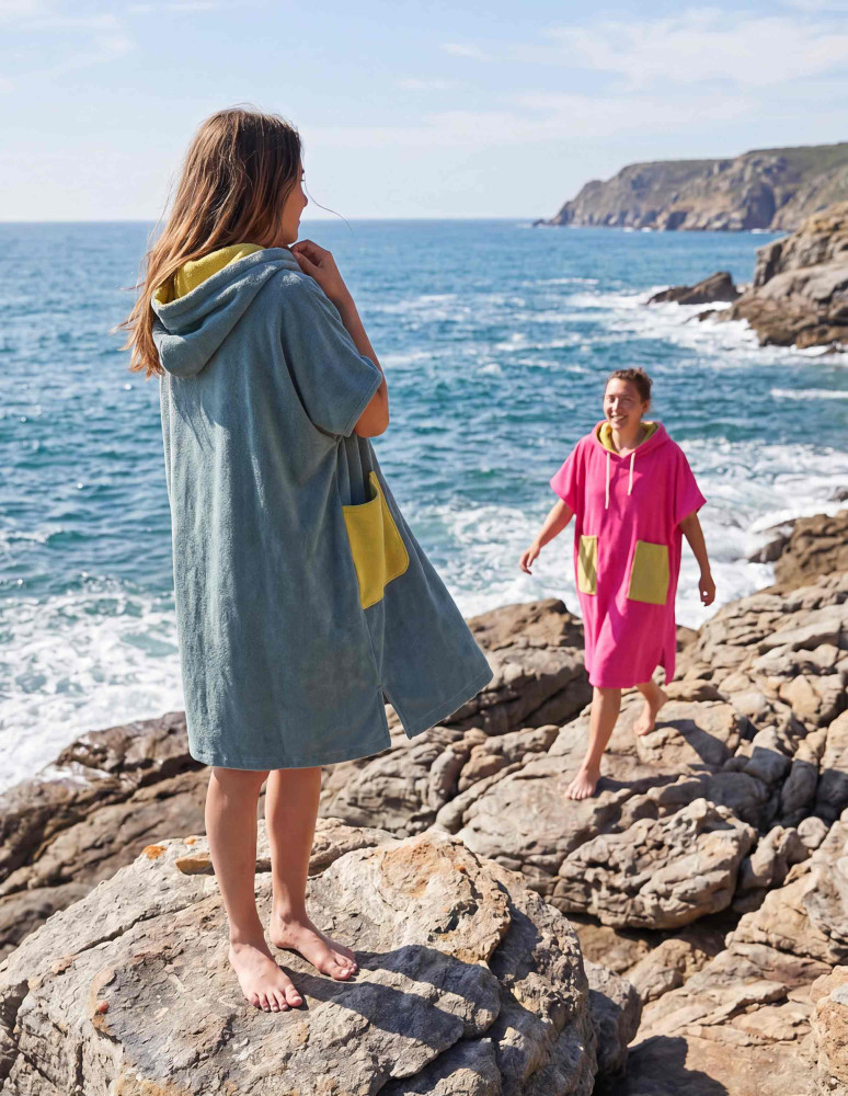 Poncho de plage adulte en velours BEACH