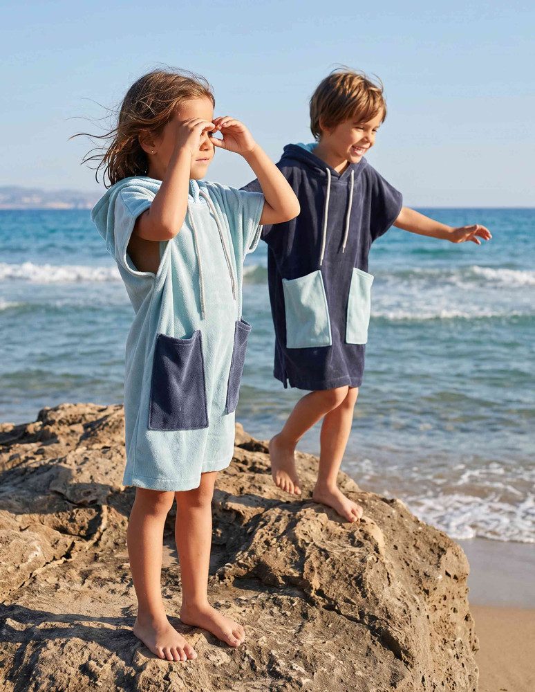Poncho de plage enfant en velours BEACH