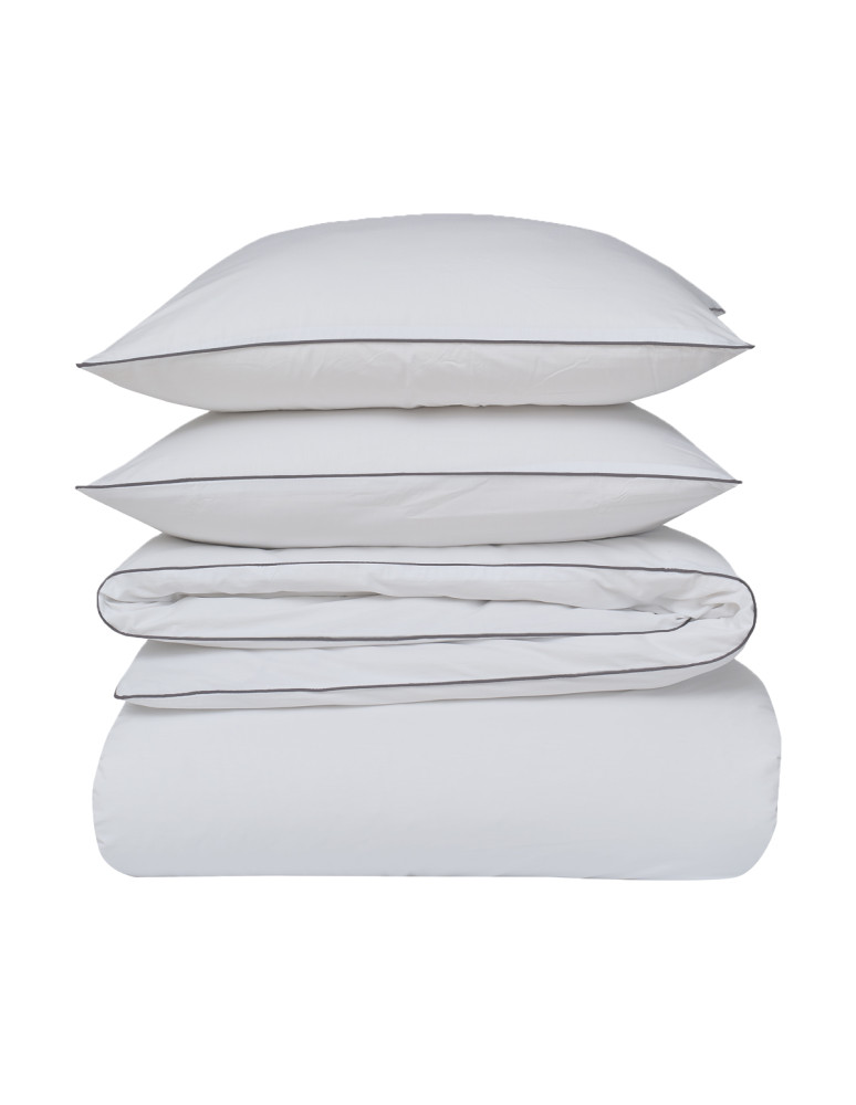 Parure housse de couette percale de...