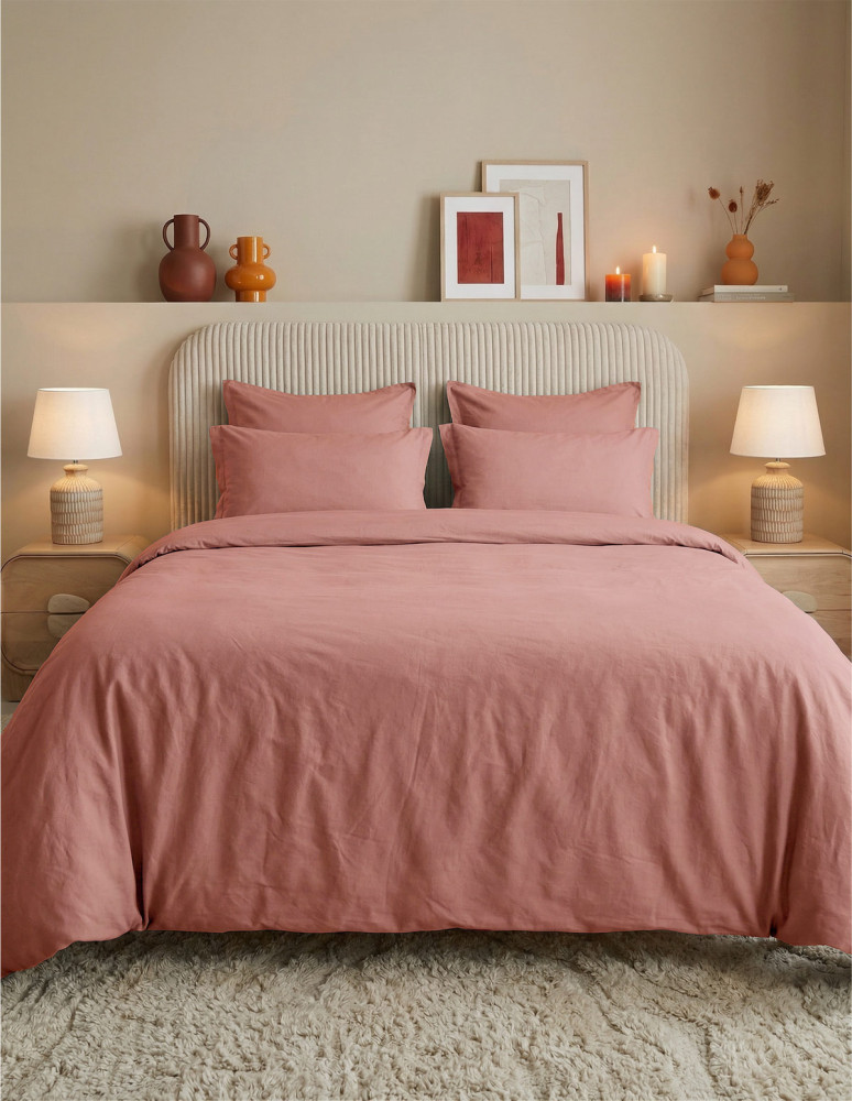 Drap housse en percale lavée bonnet...
