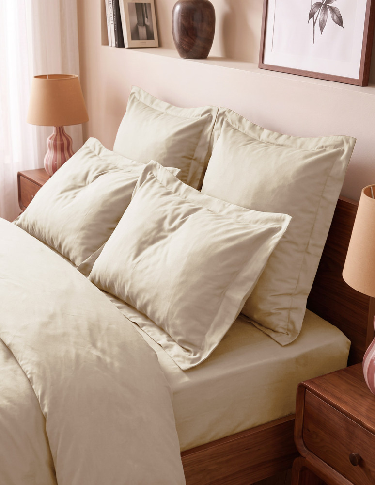 Drap housse uni satin de coton bonnet...