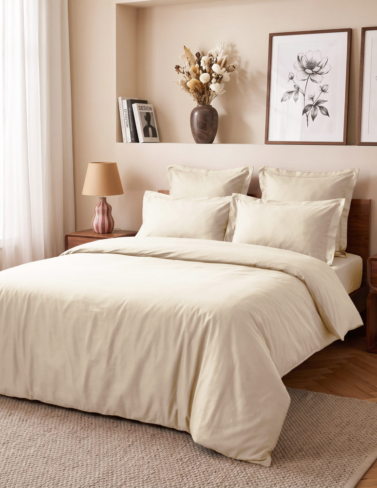 Housse de couette en satin de coton...