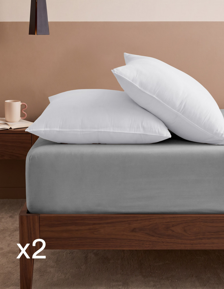 Lot de 2 draps housse jersey coton...