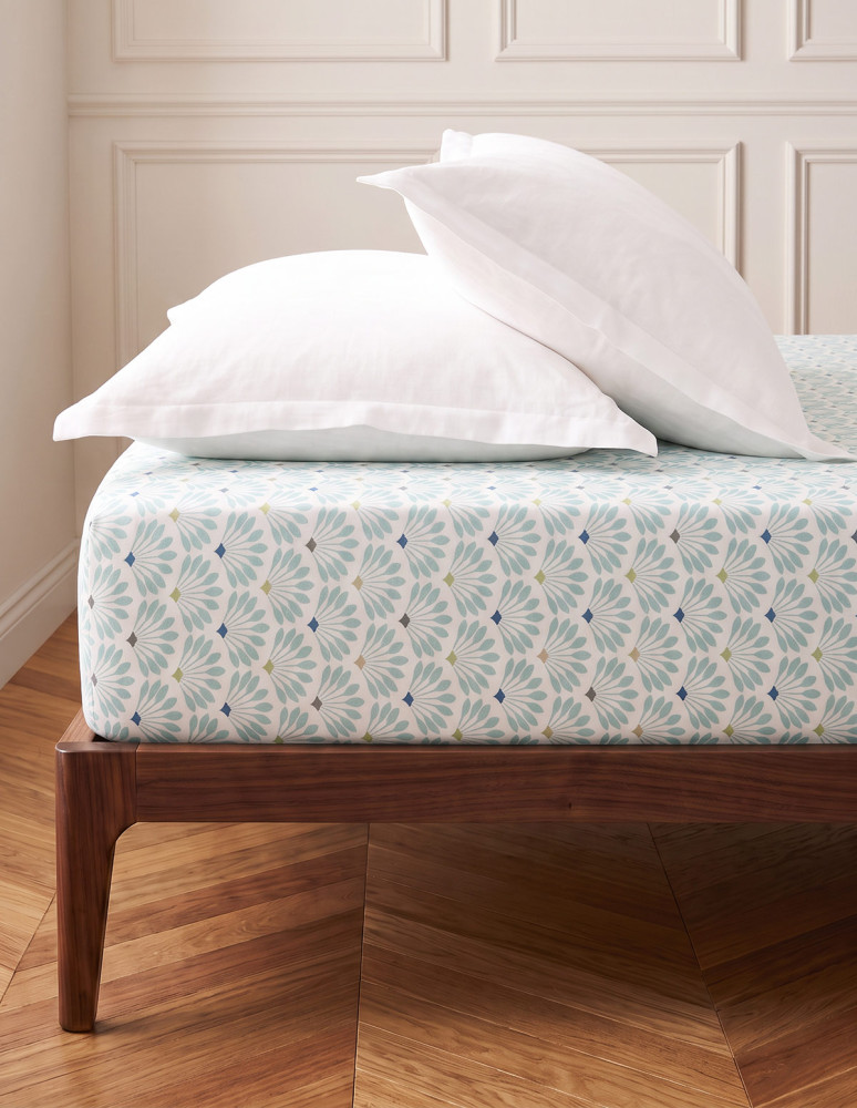 Drap housse en percale de coton...
