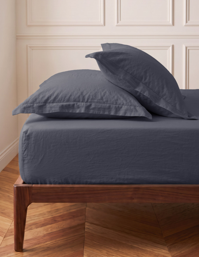 Drap housse en percale lavée bonnet...
