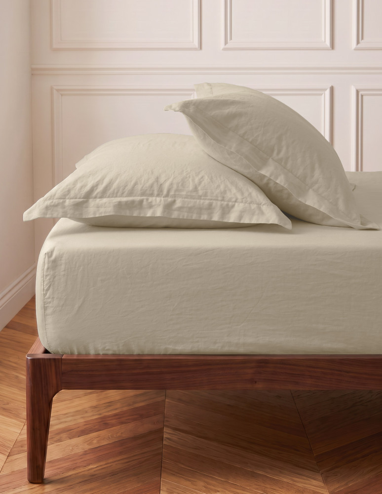 Drap housse en percale lavée bonnet...