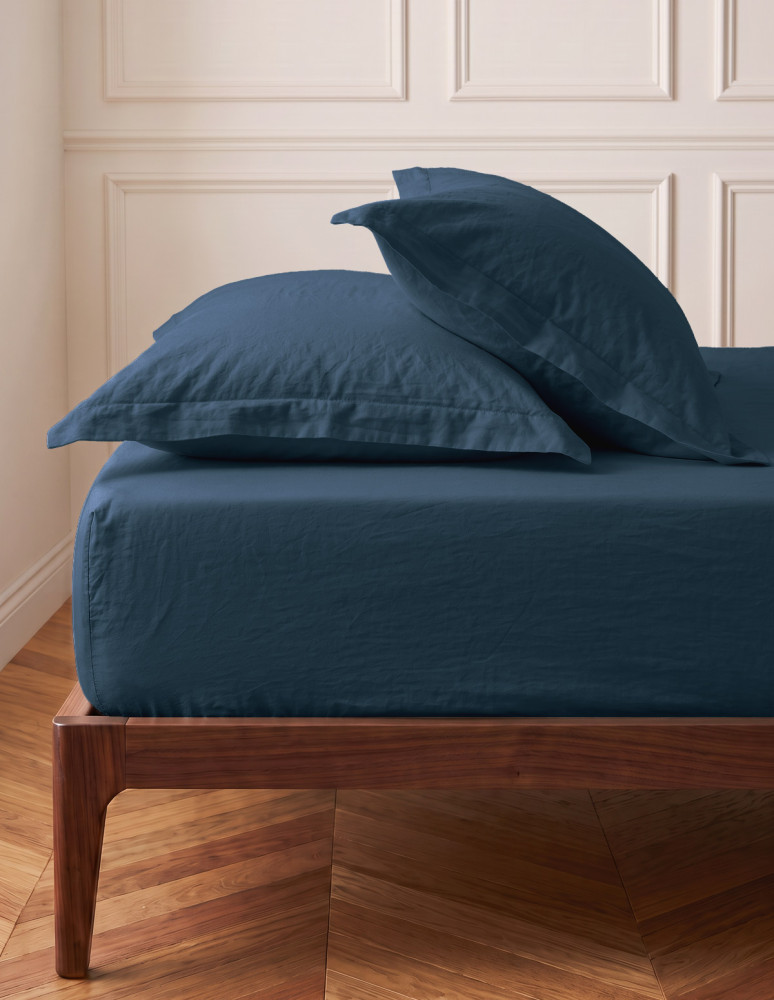 Drap housse en percale lavée bonnet...