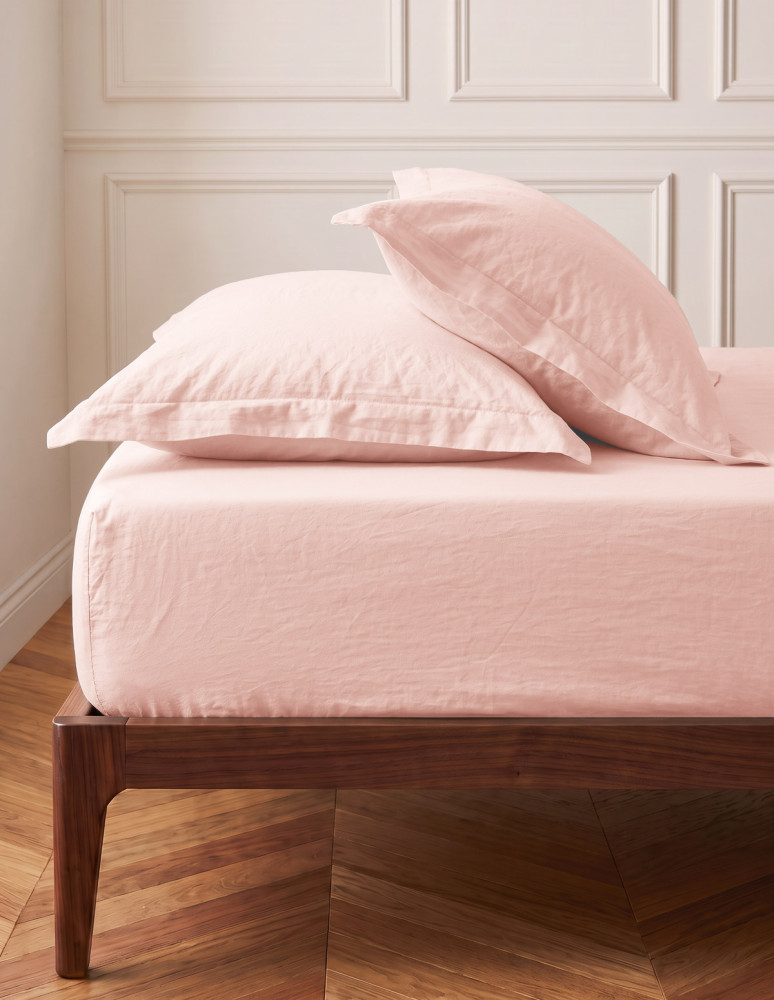Drap housse en percale lavée bonnet...