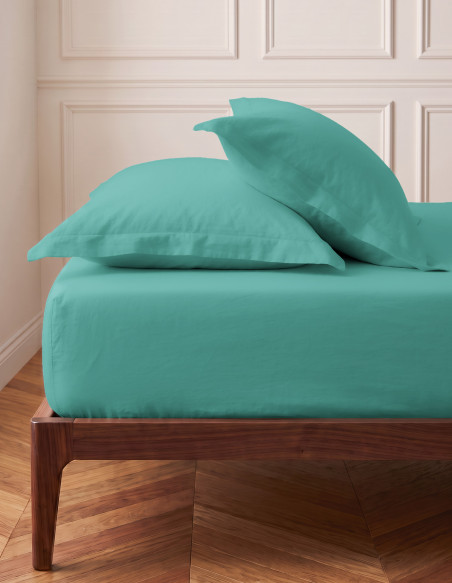 Drap Housse Uni Percale - Grand Bonnet - EASY CARE 80 fils/cm² SENS...