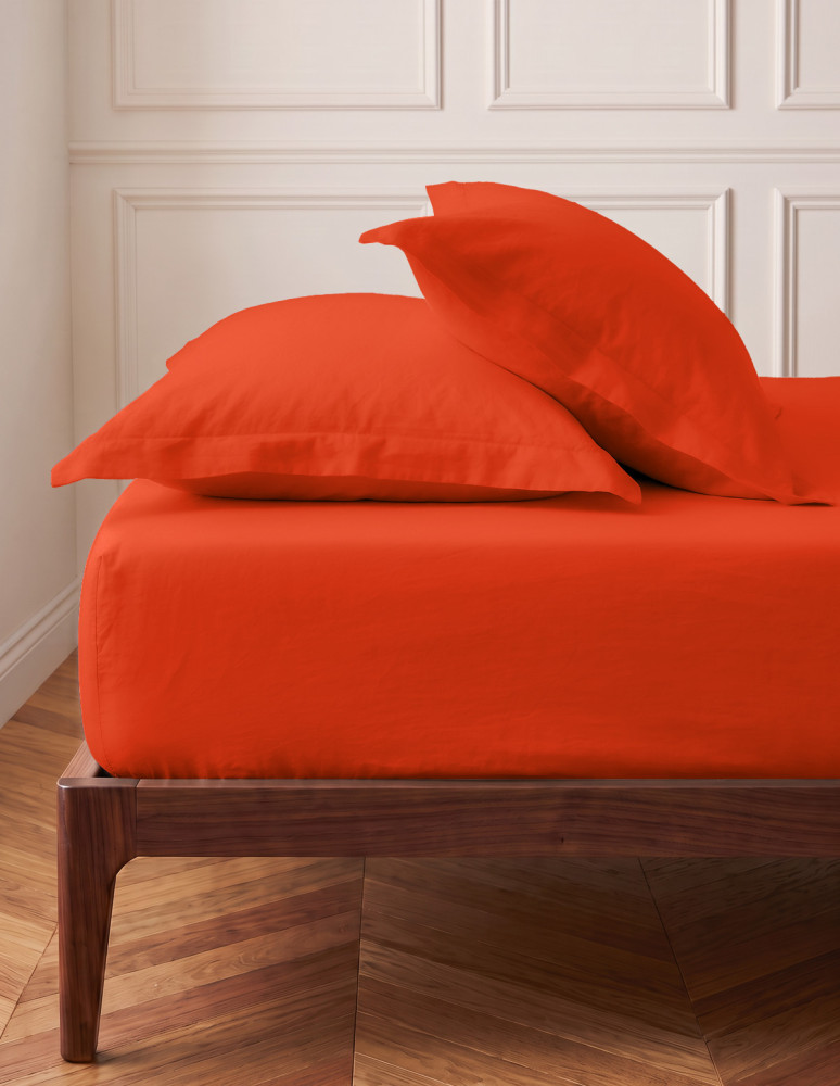 Drap housse en percale de coton...