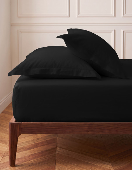 Drap Housse Uni Percale - Grand Bonnet - EASY CARE 80 fils/cm² SENS...