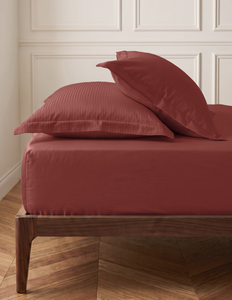 Drap housse uni satin de coton bonnet...