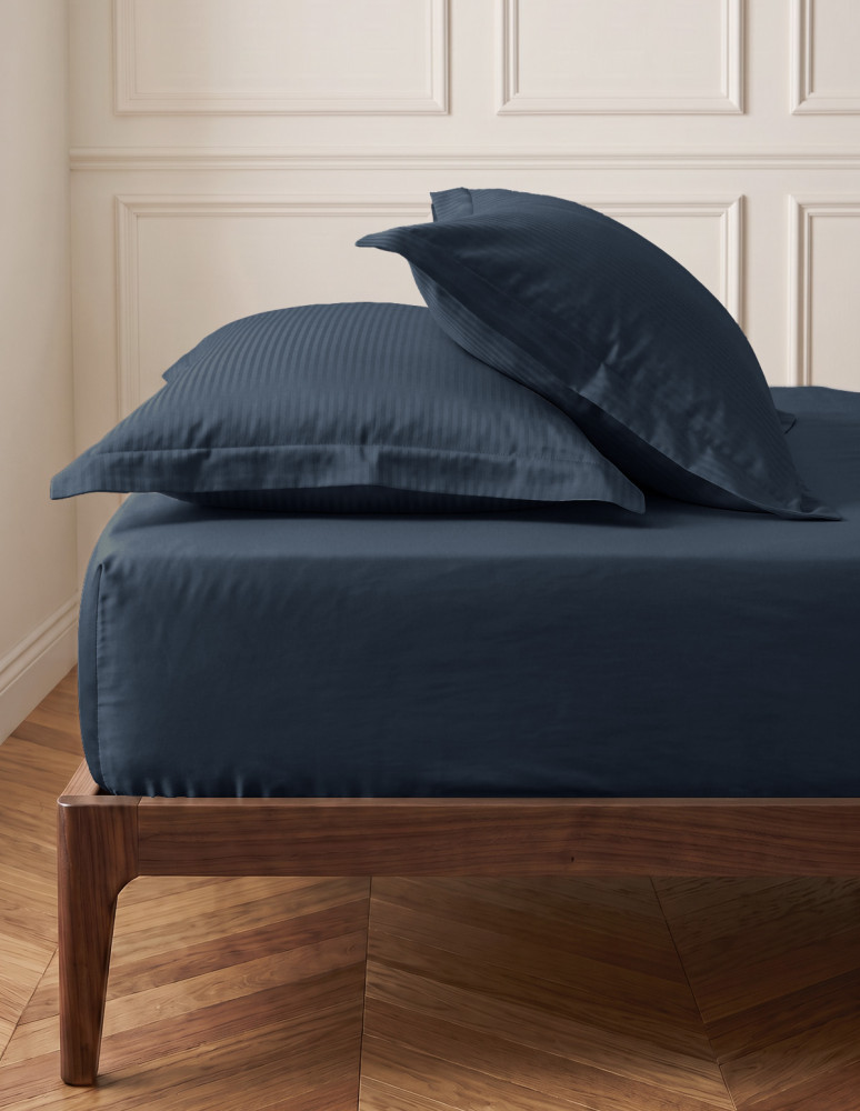 Drap housse uni satin de coton bonnet...